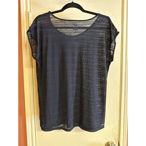 Nike Dri-Fit Womens Sheer Black Athletic T-Shirt Size L Lightweight & Breathable - Picture 4 of 5